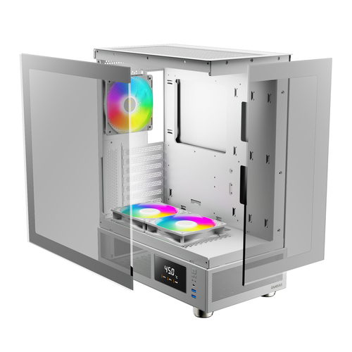 ATX GAMDIAS ATLAS E1 WH Front: 3x ARGB, RTX5050 8G