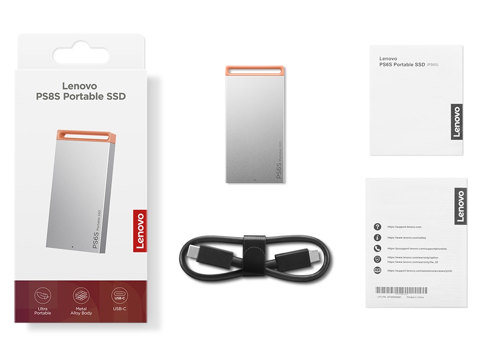 Lenovo PS6S Portable SSD 512GB Cool Grey מבט נוסף